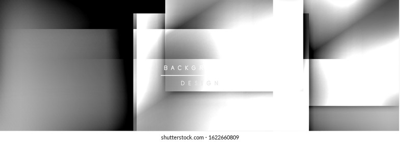 Square shapes composition geometric abstract background. 3D shadow effects and fluid gradients. Modern overlapping forms. Vector Illustration For Wallpaper, Banner, Background, Card, Book