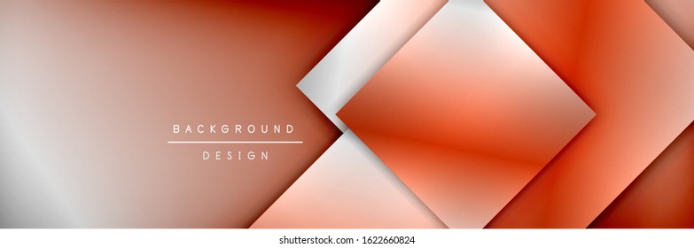 Composición de formas cuadradas fondo abstracto geométrico. efectos de sombra 3D y gradientes de fluido. Formularios superpuestos modernos. Ilustración vectorial para papel de escritorio, pancarta, fondo, tarjeta, libro