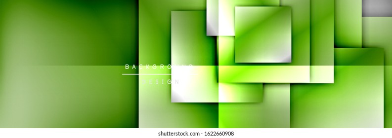 Square shapes composition geometric abstract background. 3D shadow effects and fluid gradients. Modern overlapping forms. Vector Illustration For Wallpaper, Banner, Background, Card, Book