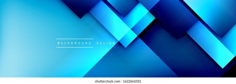 Die quadratischen Formen bilden den geometrischen abstrakten Hintergrund. 3D-Schatteneffekte und Flüssigkeitstradienten. Moderne überlappende Formen. Vektorgrafik für Bildschirmhintergründe, Banner, Hintergrund, Karte, Buch