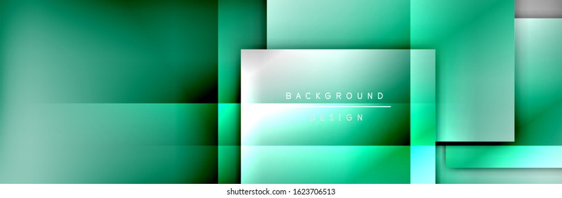 Square shapes composition geometric abstract background. 3D shadow effects and fluid gradients. Modern overlapping forms. Vector Illustration For Wallpaper, Banner, Background, Card, Book
