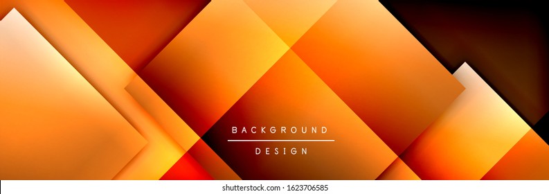 Composición de formas cuadradas fondo abstracto geométrico. efectos de sombra 3D y gradientes de fluido. Formularios superpuestos modernos. Ilustración vectorial para papel de escritorio, pancarta, fondo, tarjeta, libro