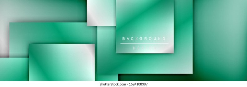 Square shapes composition geometric abstract background. 3D shadow effects and fluid gradients. Modern overlapping forms. Vector Illustration For Wallpaper, Banner, Background, Card, Book