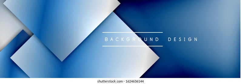 Composición de formas cuadradas fondo abstracto geométrico. efectos de sombra 3D y gradientes de fluido. Formularios superpuestos modernos. Ilustración vectorial para papel de escritorio, pancarta, fondo, tarjeta, libro
