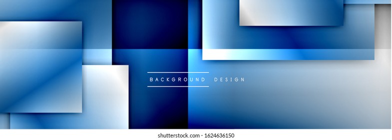 Square shapes composition geometric abstract background. 3D shadow effects and fluid gradients. Modern overlapping forms. Vector Illustration For Wallpaper, Banner, Background, Card, Book