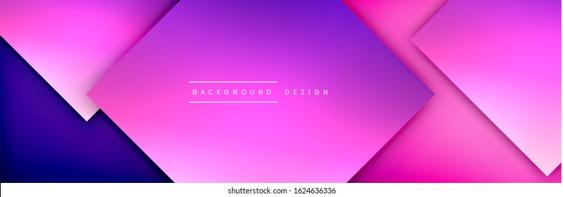 Composición de formas cuadradas fondo abstracto geométrico. efectos de sombra 3D y gradientes de fluido. Formularios superpuestos modernos. Ilustración vectorial para papel de escritorio, pancarta, fondo, tarjeta, libro