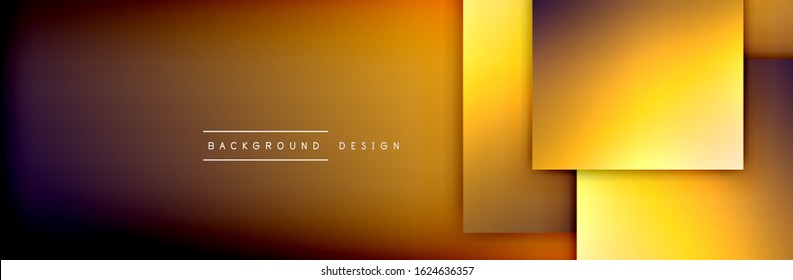 Square shapes composition geometric abstract background. 3D shadow effects and fluid gradients. Modern overlapping forms. Vector Illustration For Wallpaper, Banner, Background, Card, Book