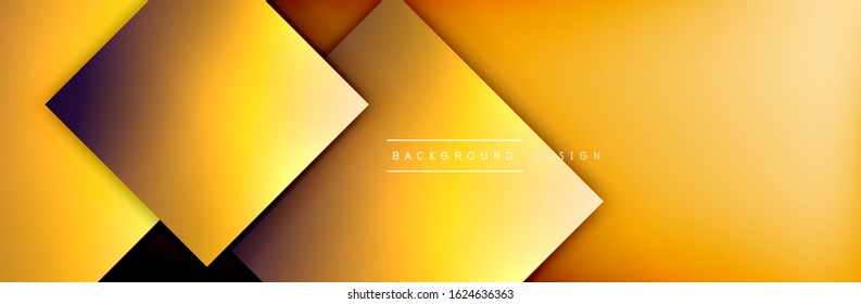 Square shapes composition geometric abstract background. 3D shadow effects and fluid gradients. Modern overlapping forms. Vector Illustration For Wallpaper, Banner, Background, Card, Book