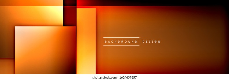 Square shapes composition geometric abstract background. 3D shadow effects and fluid gradients. Modern overlapping forms. Vector Illustration For Wallpaper, Banner, Background, Card, Book