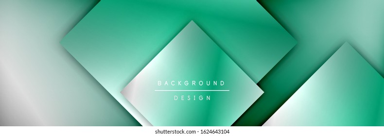Square shapes composition geometric abstract background. 3D shadow effects and fluid gradients. Modern overlapping forms. Vector Illustration For Wallpaper, Banner, Background, Card, Book