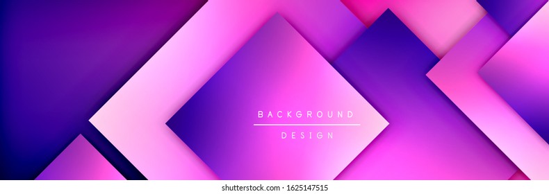 Square shapes composition geometric abstract background. 3D shadow effects and fluid gradients. Modern overlapping forms. Vector Illustration For Wallpaper, Banner, Background, Card, Book