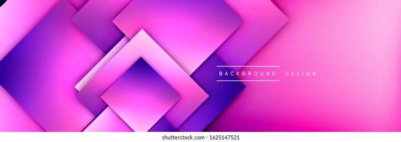 Square shapes composition geometric abstract background. 3D shadow effects and fluid gradients. Modern overlapping forms. Vector Illustration For Wallpaper, Banner, Background, Card, Book