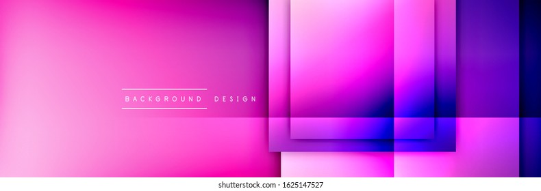Square shapes composition geometric abstract background. 3D shadow effects and fluid gradients. Modern overlapping forms. Vector Illustration For Wallpaper, Banner, Background, Card, Book