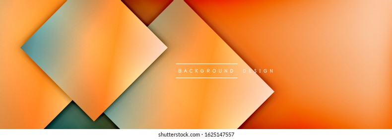 Square shapes composition geometric abstract background. 3D shadow effects and fluid gradients. Modern overlapping forms. Vector Illustration For Wallpaper, Banner, Background, Card, Book