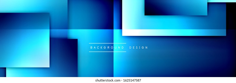 Square shapes composition geometric abstract background. 3D shadow effects and fluid gradients. Modern overlapping forms. Vector Illustration For Wallpaper, Banner, Background, Card, Book