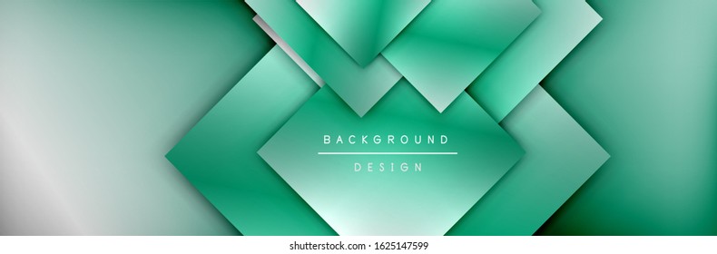 Square shapes composition geometric abstract background. 3D shadow effects and fluid gradients. Modern overlapping forms. Vector Illustration For Wallpaper, Banner, Background, Card, Book