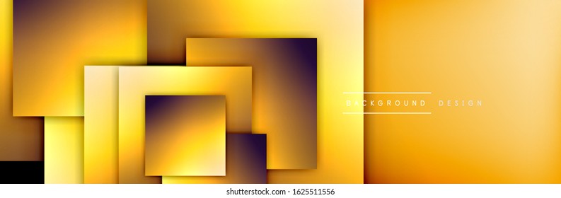 Square shapes composition geometric abstract background. 3D shadow effects and fluid gradients. Modern overlapping forms. Vector Illustration For Wallpaper, Banner, Background, Card, Book