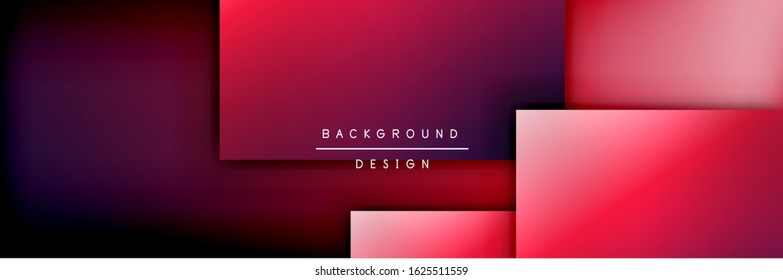Square shapes composition geometric abstract background. 3D shadow effects and fluid gradients. Modern overlapping forms. Vector Illustration For Wallpaper, Banner, Background, Card, Book