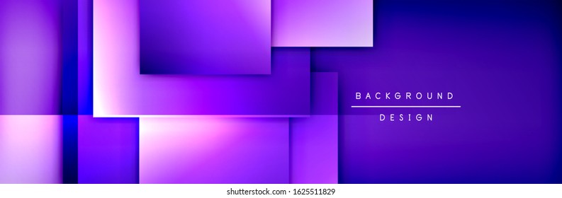 Square shapes composition geometric abstract background. 3D shadow effects and fluid gradients. Modern overlapping forms. Vector Illustration For Wallpaper, Banner, Background, Card, Book