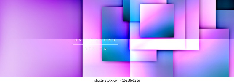 Square shapes composition geometric abstract background. 3D shadow effects and fluid gradients. Modern overlapping forms. Vector Illustration For Wallpaper, Banner, Background, Card, Book