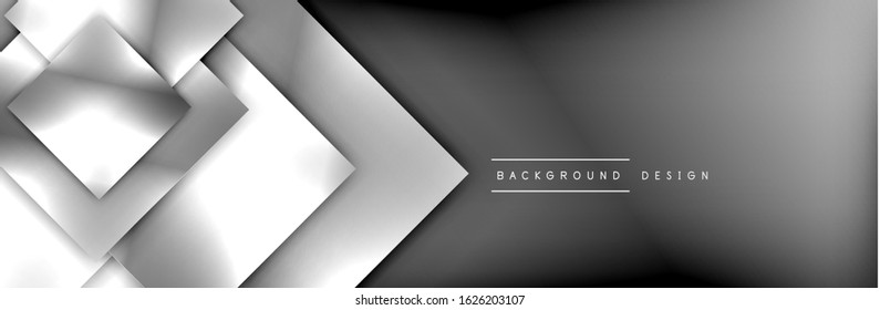 Square shapes composition geometric abstract background. 3D shadow effects and fluid gradients. Modern overlapping forms. Vector Illustration 
