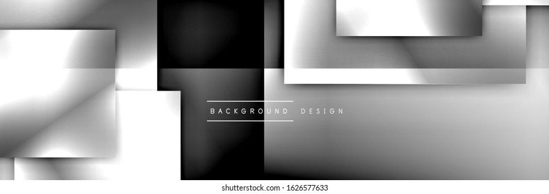 Square shapes composition geometric abstract background. 3D shadow effects and fluid gradients. Modern overlapping forms. Vector Illustration 