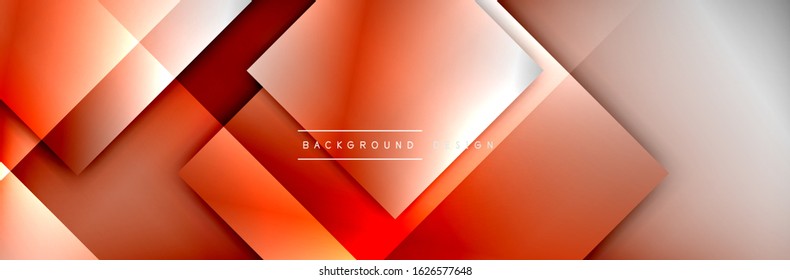 Square shapes composition geometric abstract background. 3D shadow effects and fluid gradients. Modern overlapping forms. Vector Illustration 