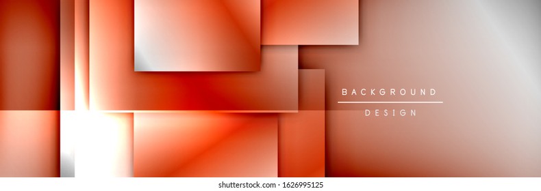 Square shapes composition geometric abstract background. 3D shadow effects and fluid gradients. Modern overlapping forms. Vector Illustration For Wallpaper, Banner, Background, Card, Book