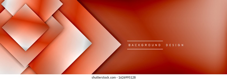 Square shapes composition geometric abstract background. 3D shadow effects and fluid gradients. Modern overlapping forms. Vector Illustration For Wallpaper, Banner, Background, Card, Book