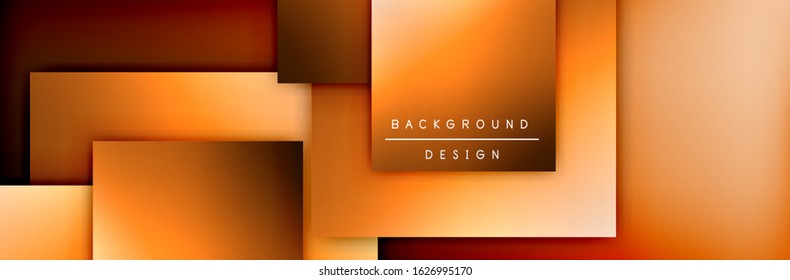 Square shapes composition geometric abstract background. 3D shadow effects and fluid gradients. Modern overlapping forms. Vector Illustration For Wallpaper, Banner, Background, Card, Book