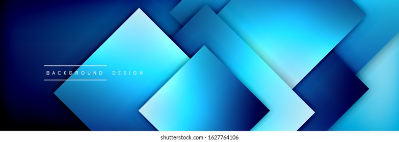 Fundo abstrato geométrico de composição de formas quadradas. efeitos de sombra 3D e gradientes de fluido. Formas modernas sobrepostas. Ilustração De Vetor Para Papel De Parede, Banner, Plano De Fundo, Cartão, Livro