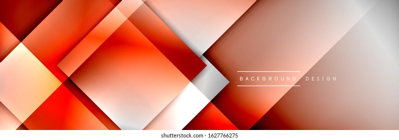 Square shapes composition geometric abstract background. 3D shadow effects and fluid gradients. Modern overlapping forms. Vector Illustration For Wallpaper, Banner, Background, Card, Book