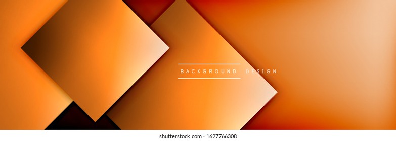 Square shapes composition geometric abstract background. 3D shadow effects and fluid gradients. Modern overlapping forms. Vector Illustration For Wallpaper, Banner, Background, Card, Book
