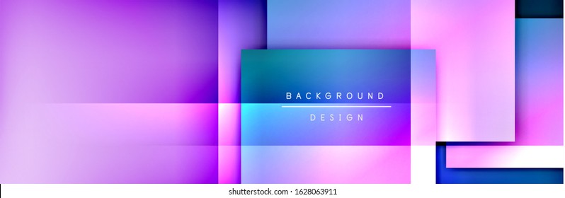 Composición de formas cuadradas fondo abstracto geométrico. efectos de sombra 3D y gradientes de fluido. Formularios superpuestos modernos. Ilustración vectorial para papel de escritorio, pancarta, fondo, tarjeta, libro
