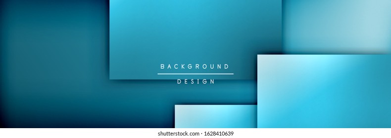 Square shapes composition geometric abstract background. 3D shadow effects and fluid gradients. Modern overlapping forms. Vector Illustration For Wallpaper, Banner, Background, Card, Book