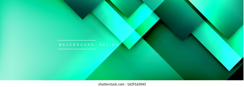 Square shapes composition geometric abstract background. 3D shadow effects and fluid gradients. Modern overlapping forms. Vector Illustration For Wallpaper, Banner, Background, Card, Book