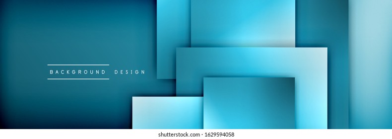 Square shapes composition geometric abstract background. 3D shadow effects and fluid gradients. Modern overlapping forms. Vector Illustration For Wallpaper, Banner, Background, Card, Book