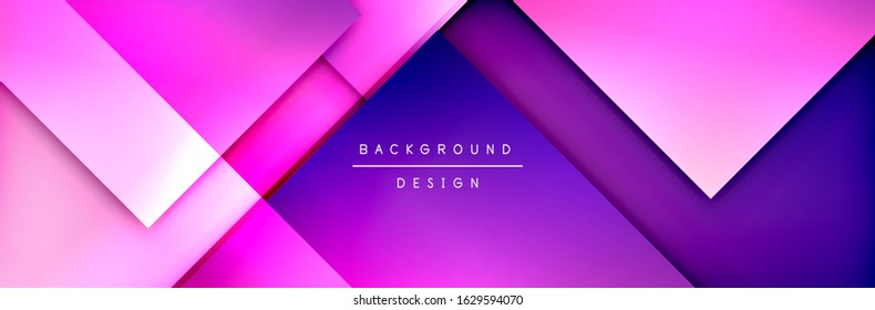 Square shapes composition geometric abstract background. 3D shadow effects and fluid gradients. Modern overlapping forms. Vector Illustration For Wallpaper, Banner, Background, Card, Book