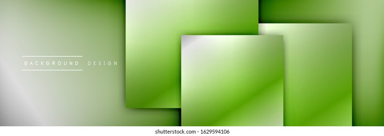 Square shapes composition geometric abstract background. 3D shadow effects and fluid gradients. Modern overlapping forms. Vector Illustration For Wallpaper, Banner, Background, Card, Book