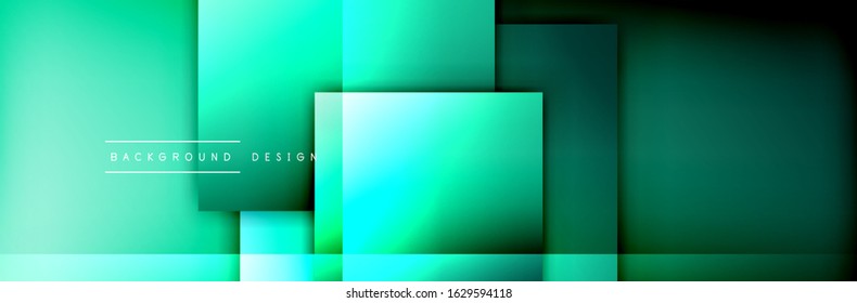 Square shapes composition geometric abstract background. 3D shadow effects and fluid gradients. Modern overlapping forms. Vector Illustration For Wallpaper, Banner, Background, Card, Book