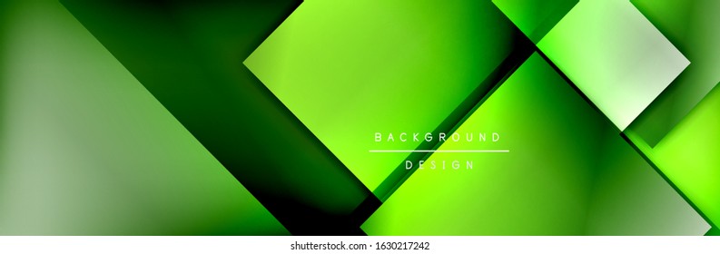 Composición de formas cuadradas fondo abstracto geométrico. efectos de sombra 3D y gradientes de fluido. Formularios superpuestos modernos. Ilustración vectorial para papel de escritorio, pancarta, fondo, tarjeta, libro