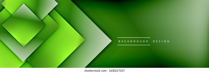 Composición de formas cuadradas fondo abstracto geométrico. efectos de sombra 3D y gradientes de fluido. Formularios superpuestos modernos. Ilustración vectorial para papel de escritorio, pancarta, fondo, tarjeta, libro