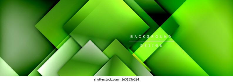 Composición de formas cuadradas fondo abstracto geométrico. efectos de sombra 3D y gradientes de fluido. Formularios superpuestos modernos. Ilustración vectorial para papel de escritorio, pancarta, fondo, tarjeta, libro