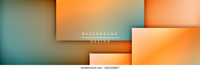 Square shapes composition geometric abstract background. 3D shadow effects and fluid gradients. Modern overlapping forms. Vector Illustration For Wallpaper, Banner, Background, Card, Book