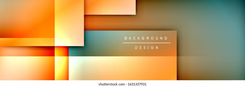 Square shapes composition geometric abstract background. 3D shadow effects and fluid gradients. Modern overlapping forms. Vector Illustration For Wallpaper, Banner, Background, Card, Book