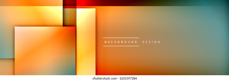 Square shapes composition geometric abstract background. 3D shadow effects and fluid gradients. Modern overlapping forms. Vector Illustration For Wallpaper, Banner, Background, Card, Book