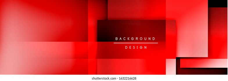Square shapes composition geometric abstract background. 3D shadow effects and fluid gradients. Modern overlapping forms. Vector Illustration For Wallpaper, Banner, Background, Card, Book