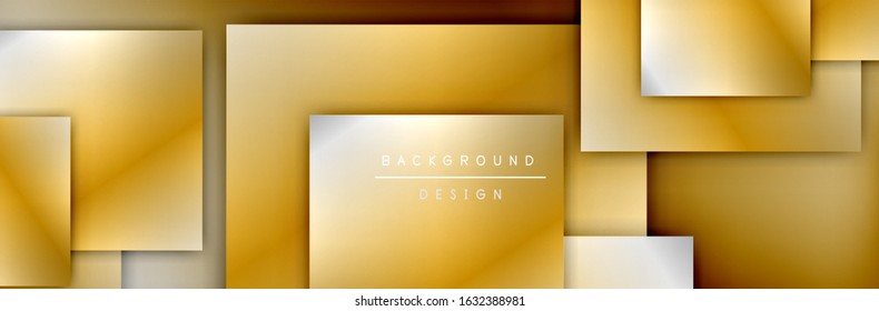 Square shapes composition geometric abstract background. 3D shadow effects and fluid gradients. Modern overlapping forms. Vector Illustration For Wallpaper, Banner, Background, Card, Book