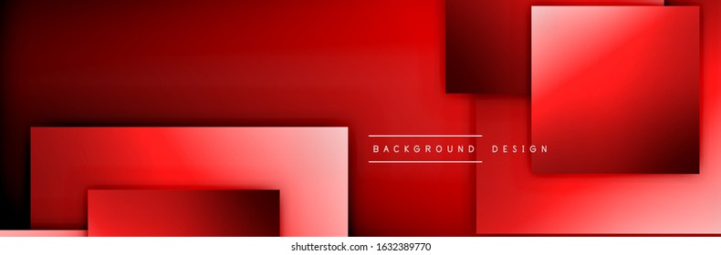 Square shapes composition geometric abstract background. 3D shadow effects and fluid gradients. Modern overlapping forms. Vector Illustration For Wallpaper, Banner, Background, Card, Book