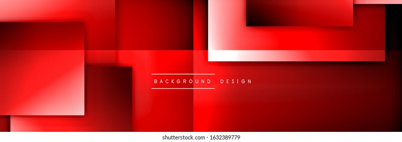 Square shapes composition geometric abstract background. 3D shadow effects and fluid gradients. Modern overlapping forms. Vector Illustration For Wallpaper, Banner, Background, Card, Book